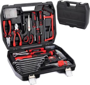 🔥 Angebote & Aktionen – LEHMANN Tool Set 65 Pieces - Plastic Case with Carry Handle - Tools with Rubberised Handle - Tool Box Including Wrench, Hammer, Pliers - Tool Set for Workshop and Household