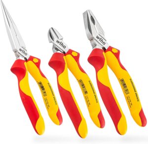 ⚡ Elektro & Technik – Wiha Zangen-Set für Elektriker (26852) 3-teilig I Universal-Kombizange 180 mm + Flachzange 200 mm + Seitenschneider 160 mm I Zangen-Set elektrisch VDE