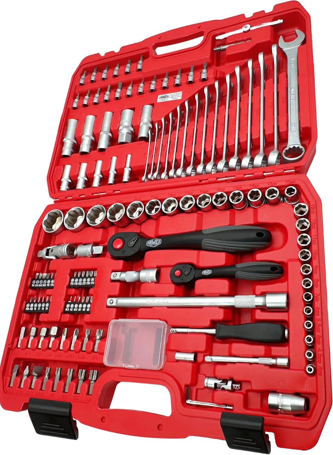 🚗 KFZ & Werkstatt – FAMEX 568-44 Socket Spanner Set 125 Pieces - Ratchet Set Tool Set, Ratchet Box, Nut Box - Nuts with Wave Profile - 12.5 mm (1/2 Inch) and 6.3 mm (1/4 Inch) - Bit Inserts – Bild 2