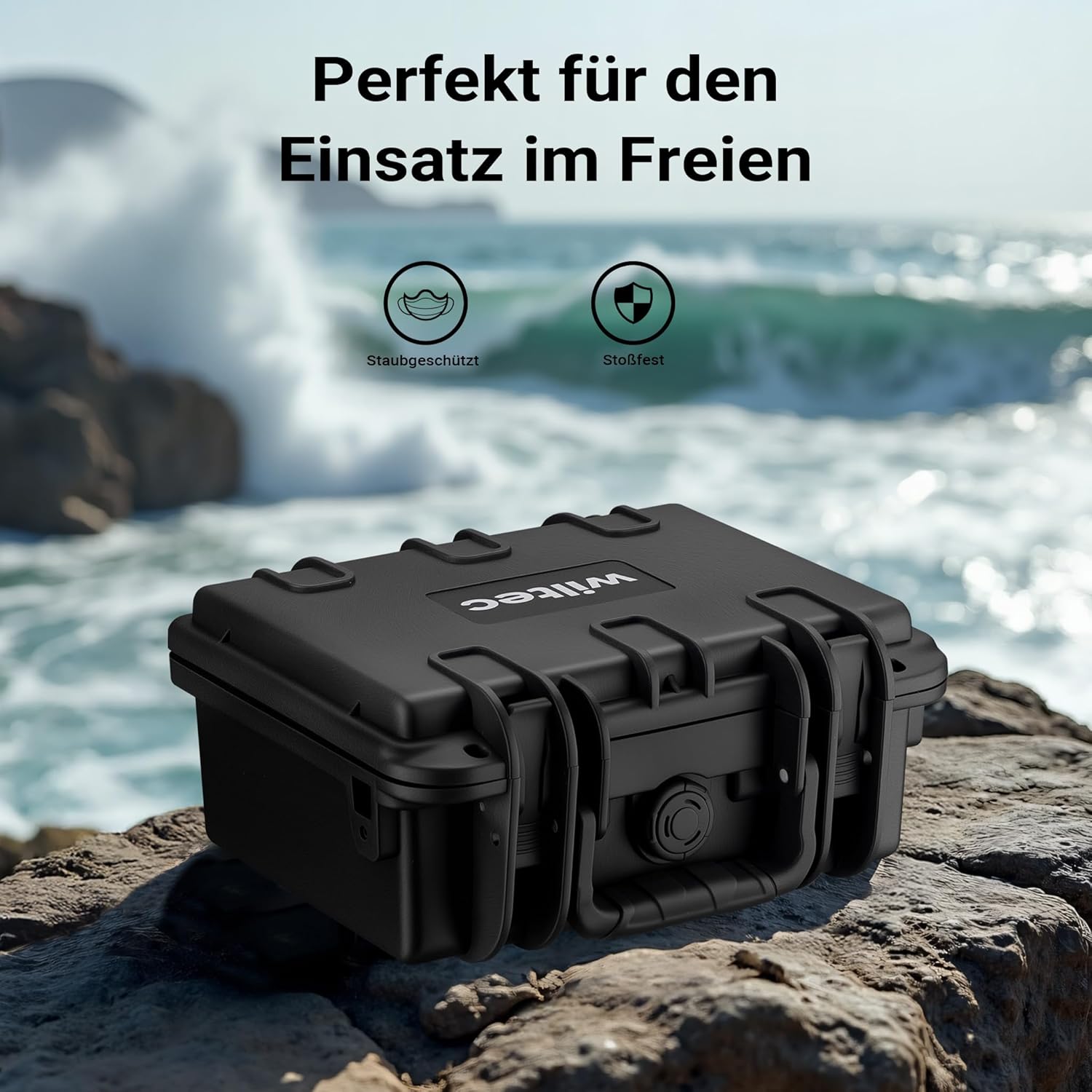 🔥 Angebote & Aktionen – Wiltec Universal Suitcase 25 x 21.8 x 11.3 cm, Waterproof Transport Case, Protective Case Made of PP and Fibreglass with Cube Foam – Bild 7