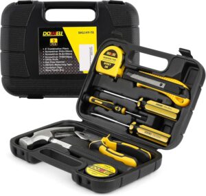 🔥 Angebote & Aktionen – DOWELL Small Tool Set 9 Pieces Homeowner General Household Small Hand Tool Set with Plastic Tool Box Storage Case