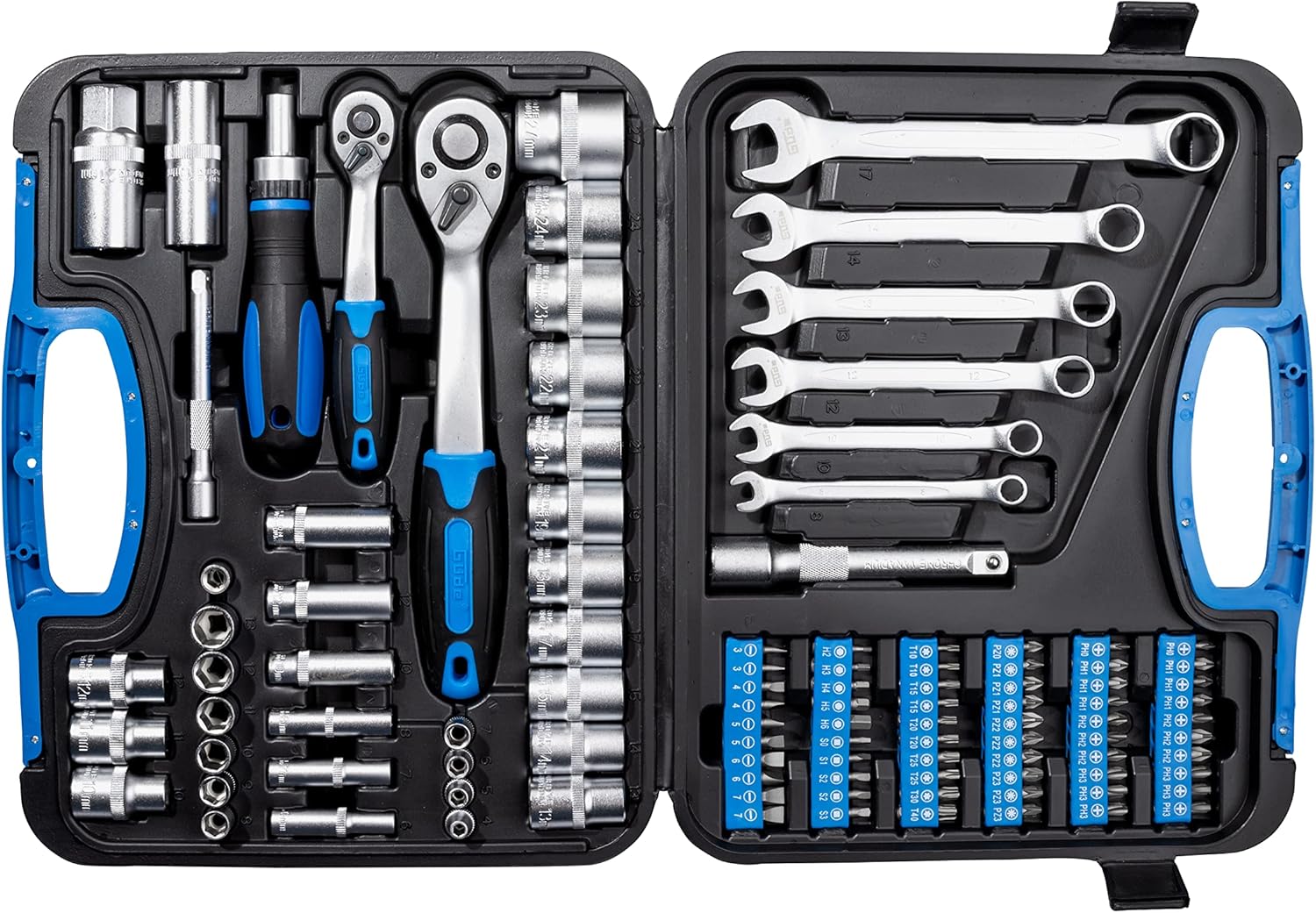 ⚒️ Bau & Montage – Güde 39002 GWZK 104 Werkzeugkoffer (104-teiliges Chrom-Vanadium-Stahl-Werkzeugset im praktischen Koffer) blau/schwarz – Bild 6