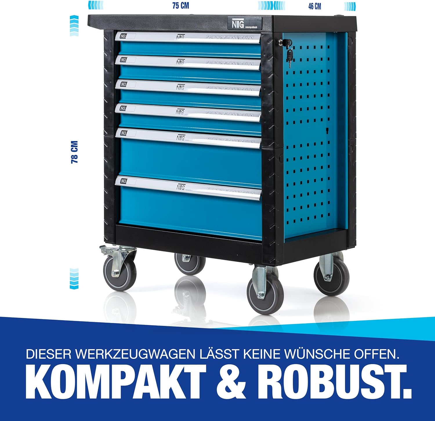🚗 KFZ & Werkstatt – Tool trolley trolley tool box tool chest and Tools 220 pieces – Bild 2