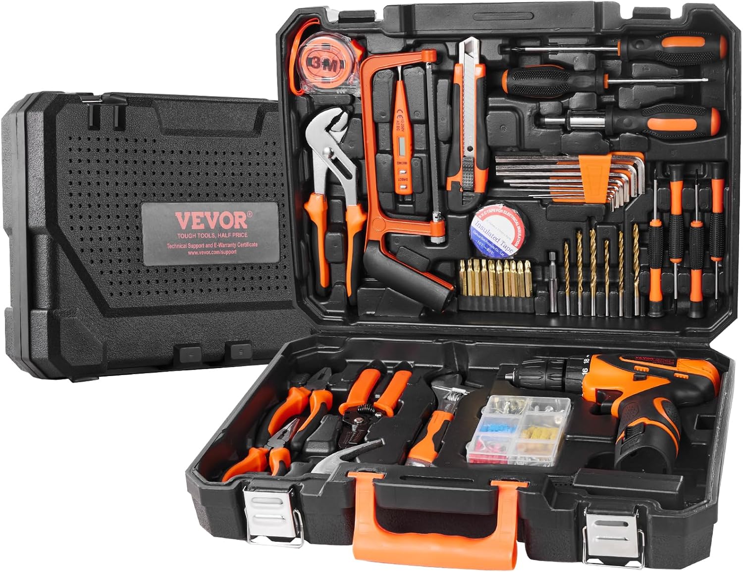 ⚡ Elektro & Technik – VEVOR Werkzeugset, 146-teiliges Haushaltshandwerkzeugset mit elektrischer Bohrmaschine und tragbarem Werkzeugkoffer, Werkzeugkasten für Hauswartung, Heimwerkerprojekte und Autoreparaturen – Bild 9
