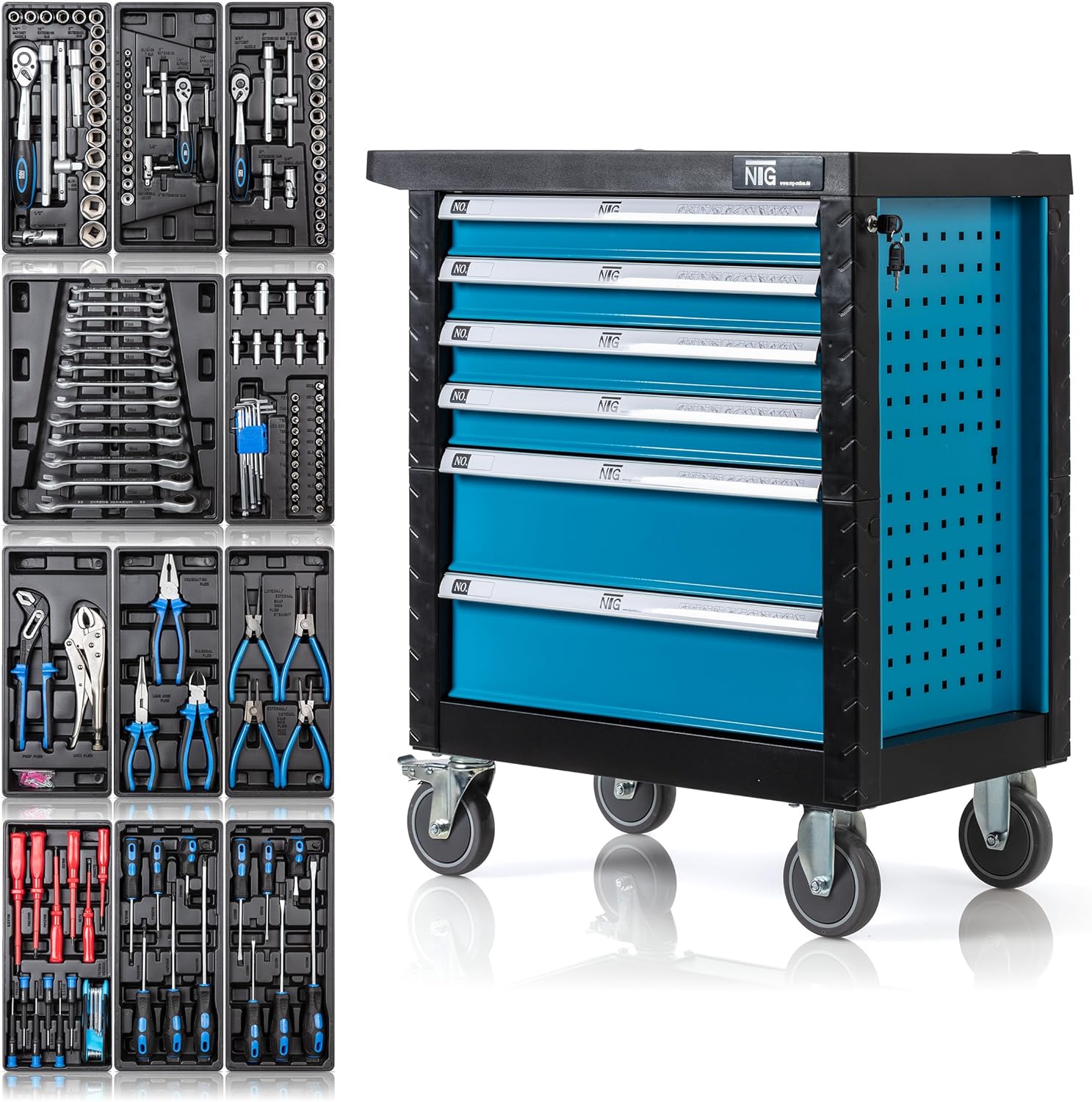 🚗 KFZ & Werkstatt – Tool trolley trolley tool box tool chest and Tools 220 pieces