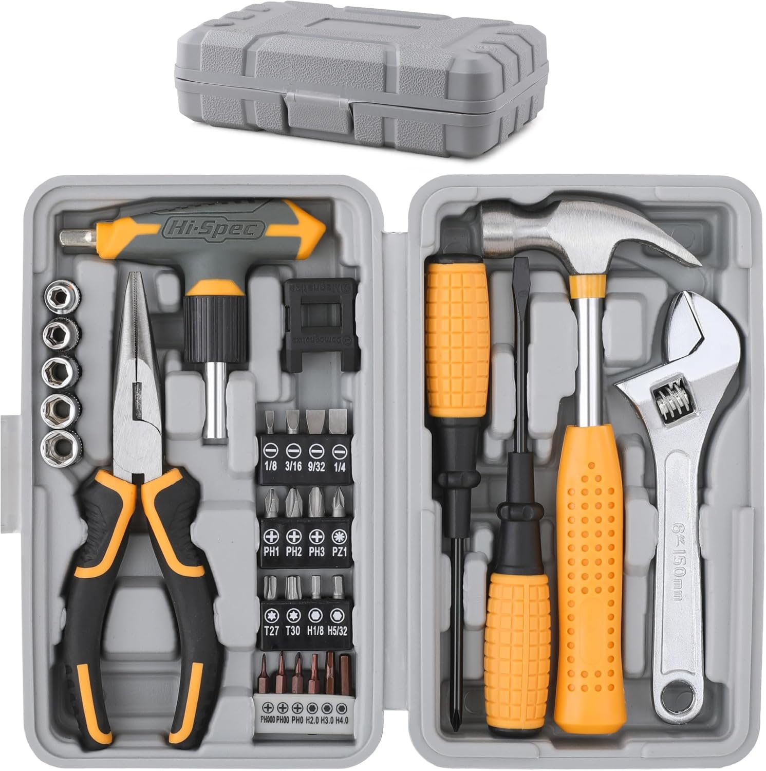 🔥 Angebote & Aktionen – Hi-Spec 30-Piece Tool Set with Screwdriver Set & Hammer - Small Tool Box - Ideal for Home, Office & Household Repairs | Compact & Portable