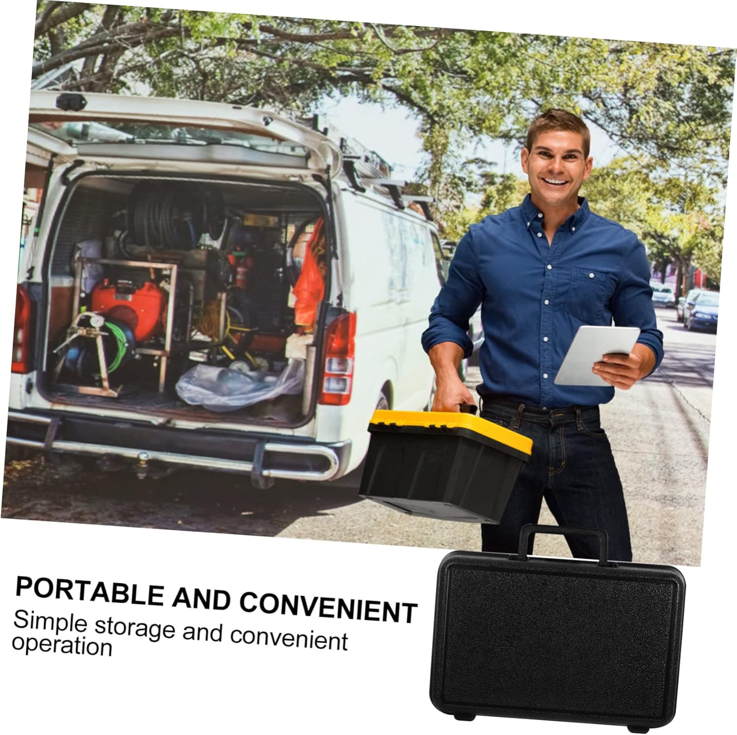 🚗 KFZ & Werkstatt – NUOBESTY Plastic Tool Box Key Case Car Tools Garage Water Weatherproof Outdoor Mechanical Tools Tool Box Storage Container Black ABS Plastic – Bild 4