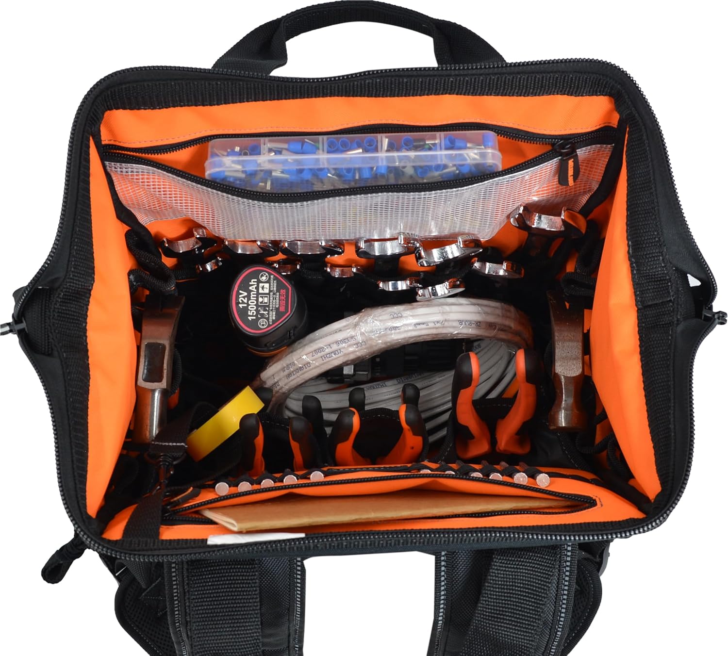 ⚡ Elektro & Technik – WELKINLAND Werkzeugrucksack mit 55 Taschen, Werkzeugtasche, Werkzeugtasche, Werkzeugrucksack, Elektriker-Rucksack, Werkzeugrucksack, Werkzeugrucksack, robust – Bild 2