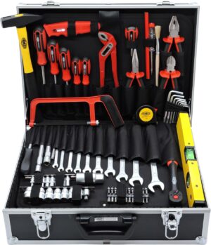 🔥 Angebote & Aktionen – FAMEX 759-62 Aluminium Tool Box with Tool Set 126 Pieces Filled Tool Box for Workshop, Garage, Home, Camping