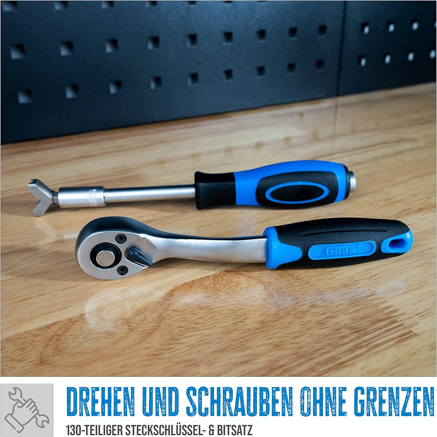 🔥 Angebote & Aktionen – Güde GSB 130 39001 130-Piece Chrome Vanadium Steel Tool Set in Handy Storage Box - Blue/Black – Bild 2