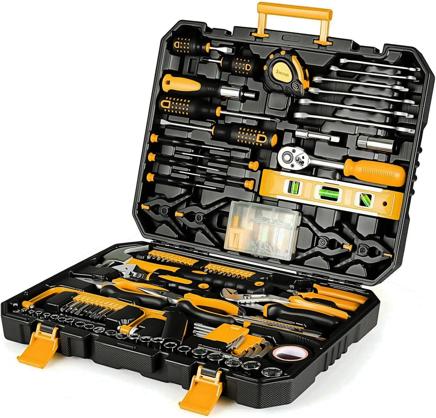 ⚒️ Bau & Montage – TLGREEN 198-teiliger, gefüllter Werkzeugkasten, Haushaltswerkzeug-Set mit Ratsche, Steckschlüssel-Set, Schraubendreher, Universal-Werkzeug-Sets