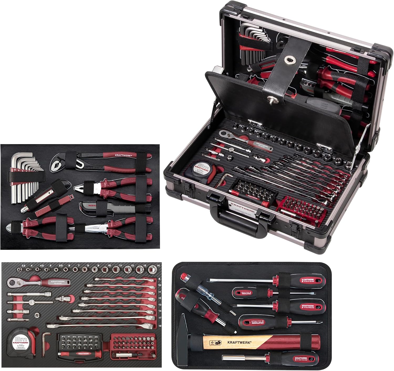 🚗 KFZ & Werkstatt – KRAFTWERK Kraftwerk 3944 Professional Tool Box Aluminium 123 Pieces Tool Box Equipped Socket Spanner Set – Bild 2