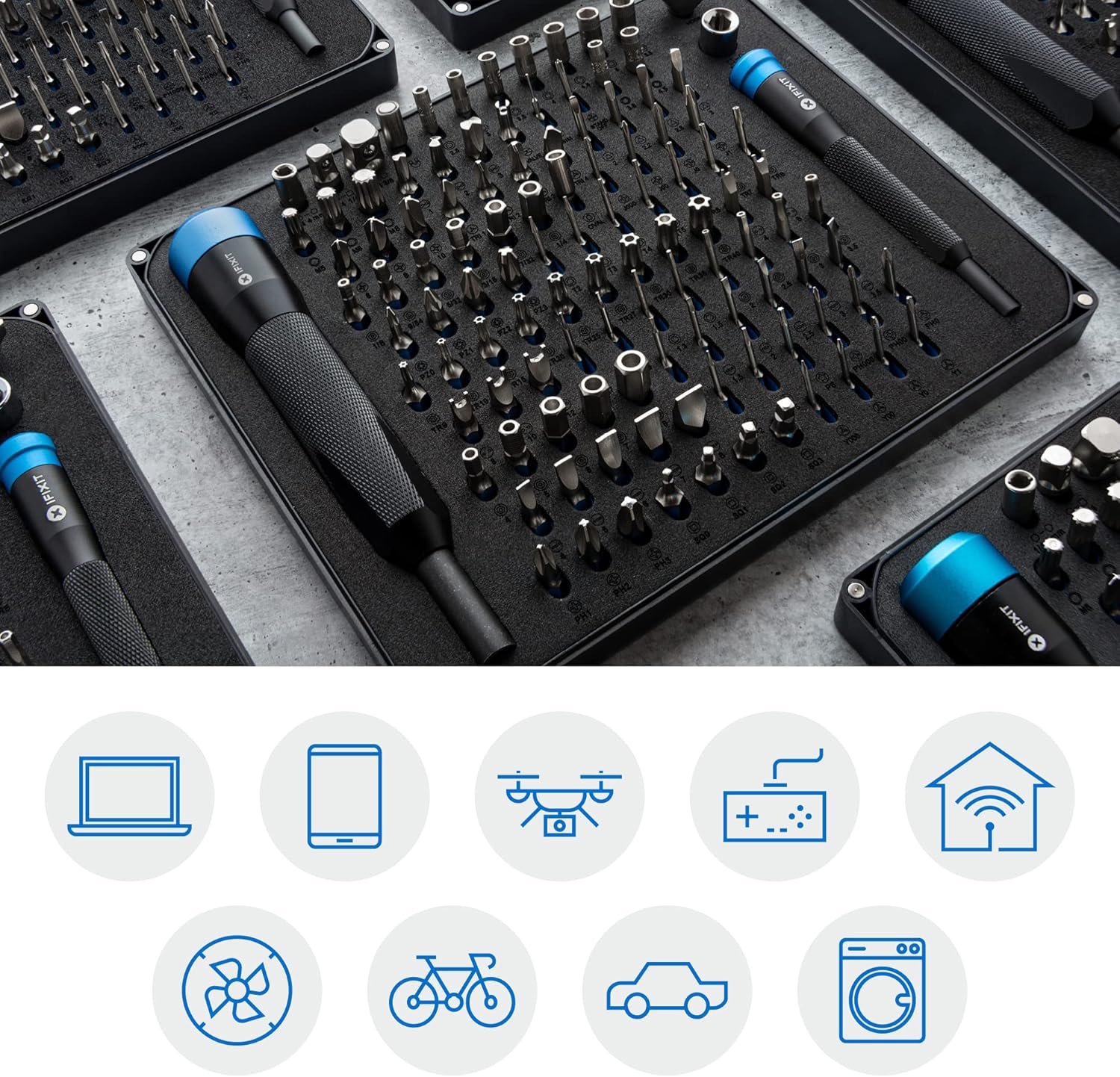 ⚡ Elektro & Technik – iFixit Manta Precision Bit Set, Precision Bit Set with 2 Screwdrivers & 112 Bits: Mini bits (4 mm) for electronics and 1/4 inch standard bits – Bild 3