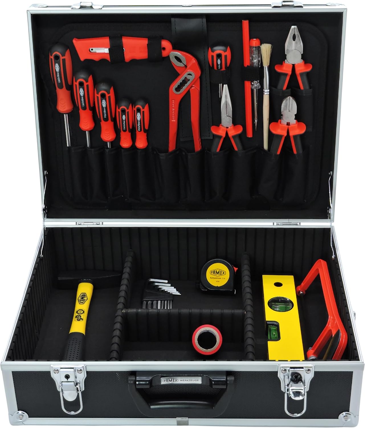 🔥 Angebote & Aktionen – FAMEX 759-62 Aluminium Tool Box with Tool Set 126 Pieces Filled Tool Box for Workshop, Garage, Home, Camping – Bild 4