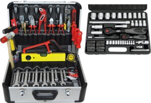 🚗 KFZ & Werkstatt – FAMEX 423-47 Tool Box Filled with Tool Set - Expandable - Tool Box Equipped - Plenty of Space for Other Tools