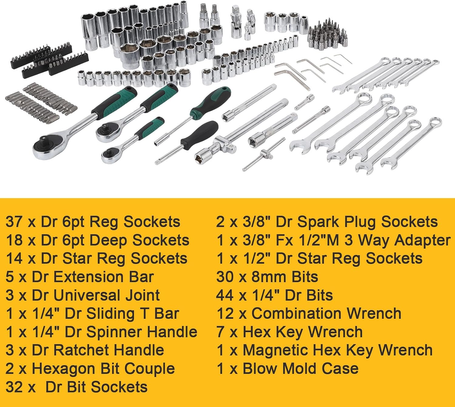 🔥 Angebote & Aktionen – Filled Tool Box, 216 Tool Set, Tool Box, Tool Set, Household Basics Tool for Workshop and Household with Wrench, Hammer, Pliers, Screwdrivers – Bild 2