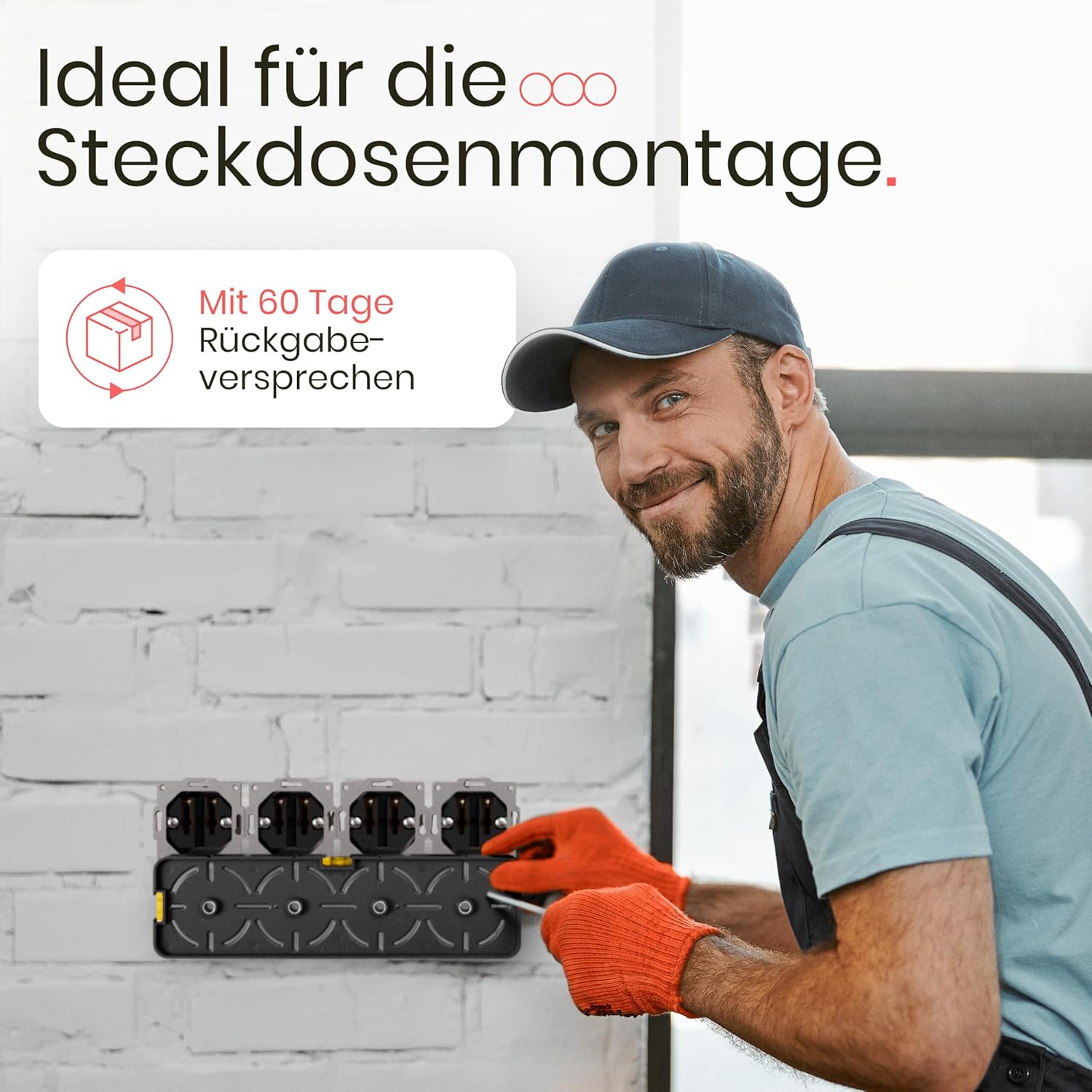 ⚡ Elektro & Technik – Bohrschablone für Steckdosen, inkl. Wasserwaage, Elektriker, Wasserwaage für Steckdose, Unterputzdose, Hohlwanddose, Rohbauschablone – Bild 7