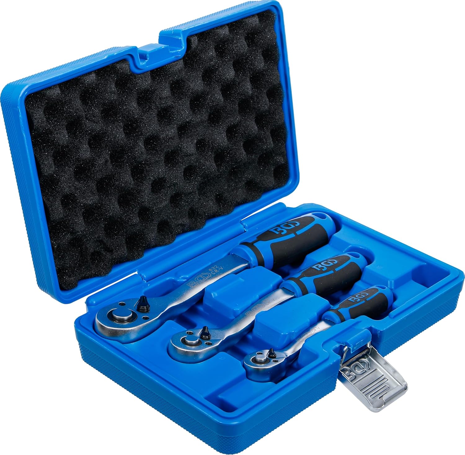 🚗 KFZ & Werkstatt – BGS 621 | Reversible Ratchet Set | 3 Pieces | Fine-toothed | 6.3 mm (1/4 inch) - 10 mm (3/8 inch) - 12.5 mm (1/2 inch) | Ratchet – Bild 3
