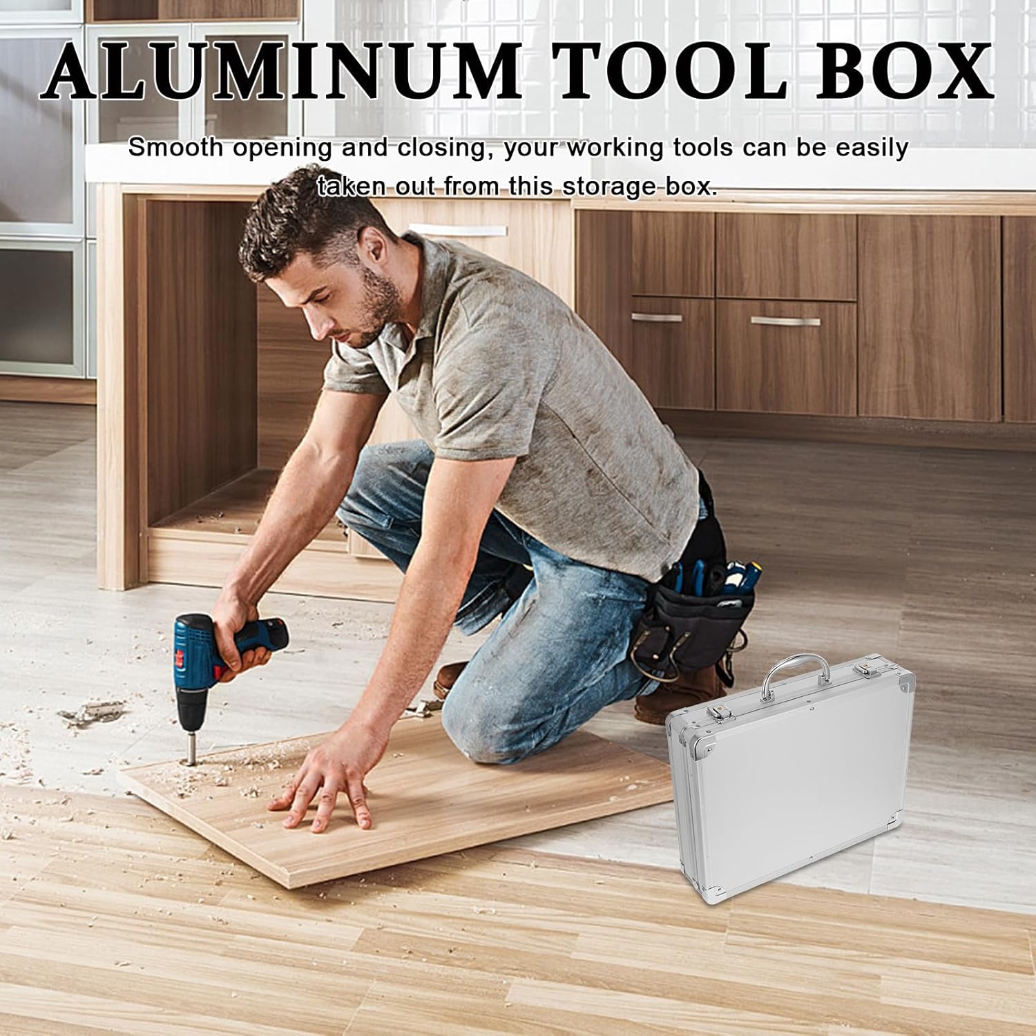 ⚡ Elektro & Technik – NOLITOY Aluminium-Werkzeugkasten mit Schloss, tragbare Aufbewahrungsbox aus Aluminiumlegierung, großer multifunktionaler Werkzeugkoffer für Mechaniker, Elektriker und Handwerker – Bild 7