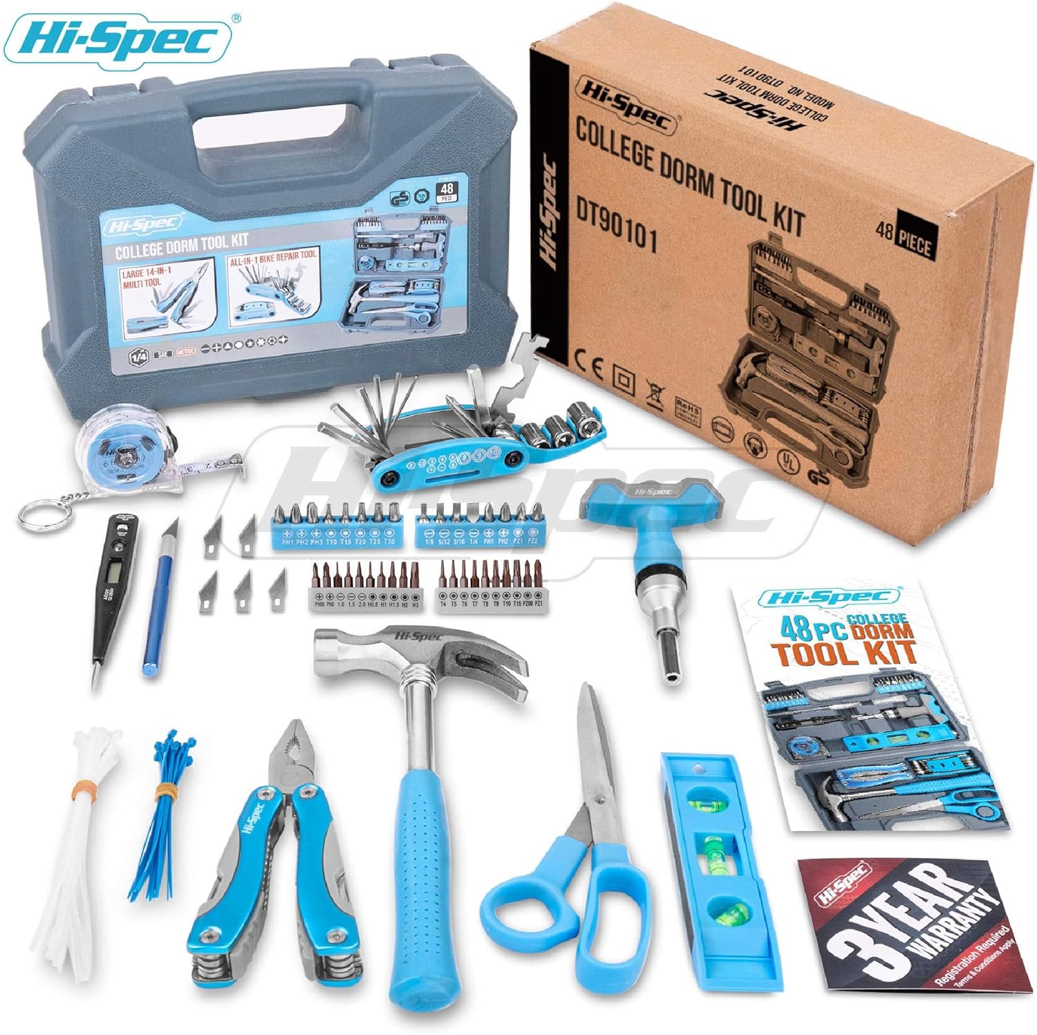 🔥 Angebote & Aktionen – Hi-Spec 48-Piece Blue Tool Set in Tool Box Leisure Set for Bicycle Repair and Camping Suitable for Students, Starter or Trainees, Nature Lovers – Bild 7