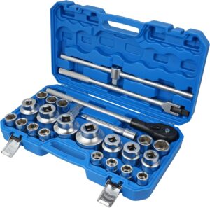 🚗 KFZ & Werkstatt – Högert Technik - Tool Set 26 Pieces, 3/4 Inch | Tool Set | Ratchet and Attachments and Other 3/4 Inch and 1 Inch Accessories | Alloy Chrome Vanadium Steel