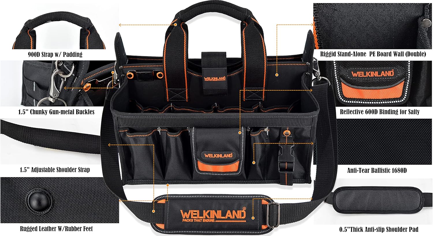 ⚡ Elektro & Technik – Werkzeugtasche für Elektriker und Heizungs-, Lüftungs- und Klimatechnik – mit Steckdosen-Organizer – Bild 7