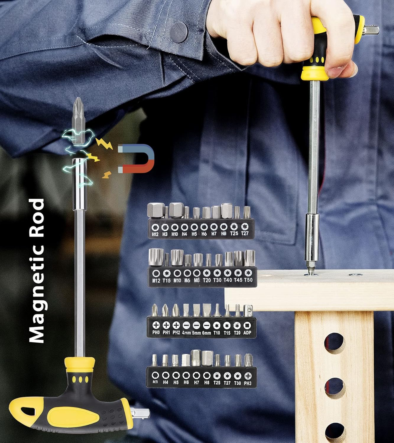 ⚡ Elektro & Technik – DOWELL Magnetischer Schraubendreher-Satz Schlitz/Phillips/Torx, 108-teiliger Stubby-Schraubendreher, Mini-Präzisions-Schraubendreher-Bits-Set – Bild 4