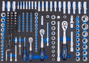 🚗 KFZ & Werkstatt – Condor Werkzeug 7117 | Socket Spanner and Bit Set | Foam Insert 3/3 | 191 Pieces | 1/4 Inch + 1/2 Inch + 3/8 Inch | Hexagonal 4-32 | E-Profile 4-24 | Extra Deep | Bits | Ratchets | Accessories