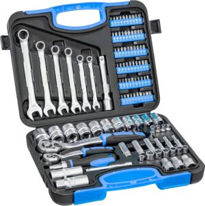⚒️ Bau & Montage – Güde 39002 GWZK 104 Werkzeugkoffer (104-teiliges Chrom-Vanadium-Stahl-Werkzeugset im praktischen Koffer) blau/schwarz