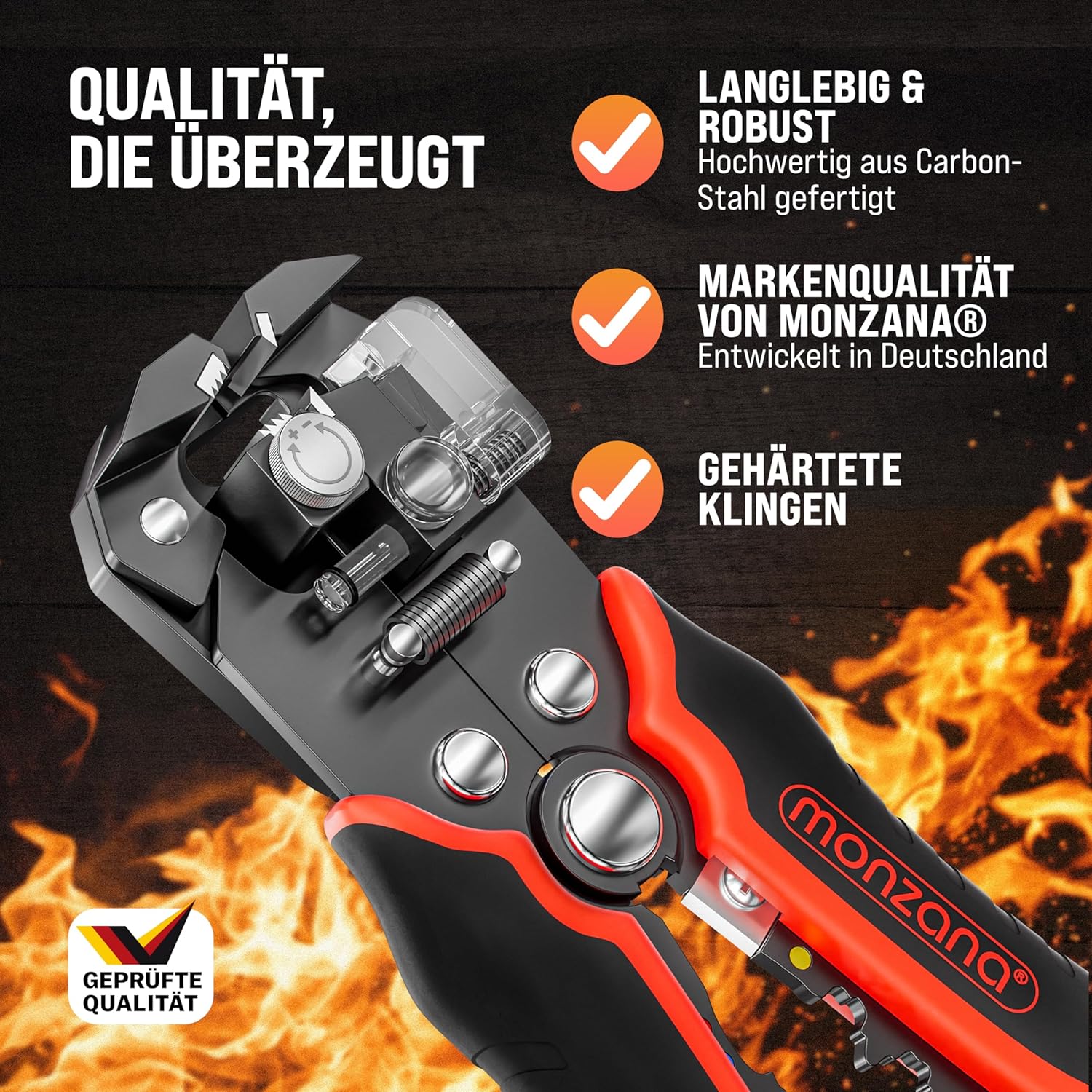 ⚡ Elektro & Technik – MONZANA Abisolierzange 3-in-1-Set, 220-teilig, Zubehörbox, 0,2–6 mm², Stahl, automatisches Isolierband, Kabelbinder, elektrisches Abisolierwerkzeug, Crimpzange, Kabel – Bild 6