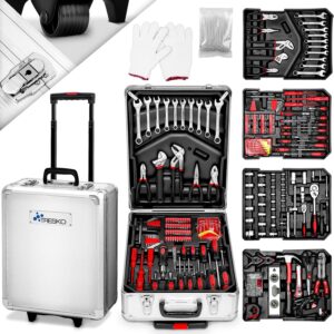 ⚒️ Bau & Montage – Tresko Werkzeugkoffer, 859 Teile, Werkzeugkoffer, Werkzeugtasche, Werkzeugset, Werkzeugwagen, Chrom-Vanadium-Stahl