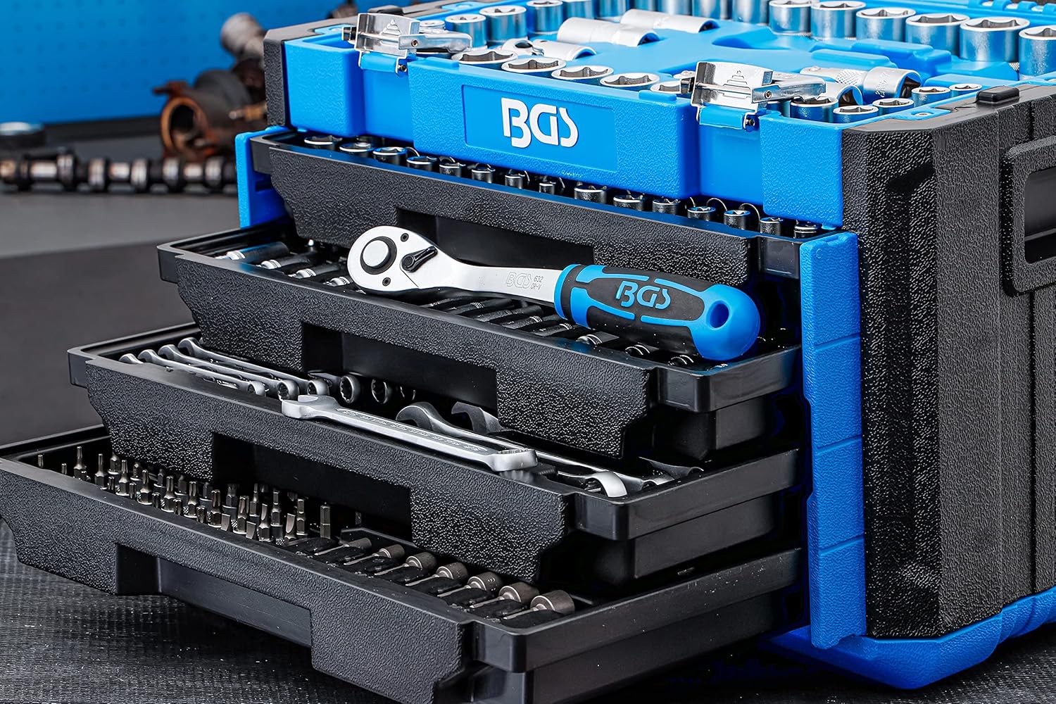 🚗 KFZ & Werkstatt – BGS 74000 Socket Spanner Set 1/4 Inch / 3/8 Inch / 1/2 Inch 300-Piece – Bild 5