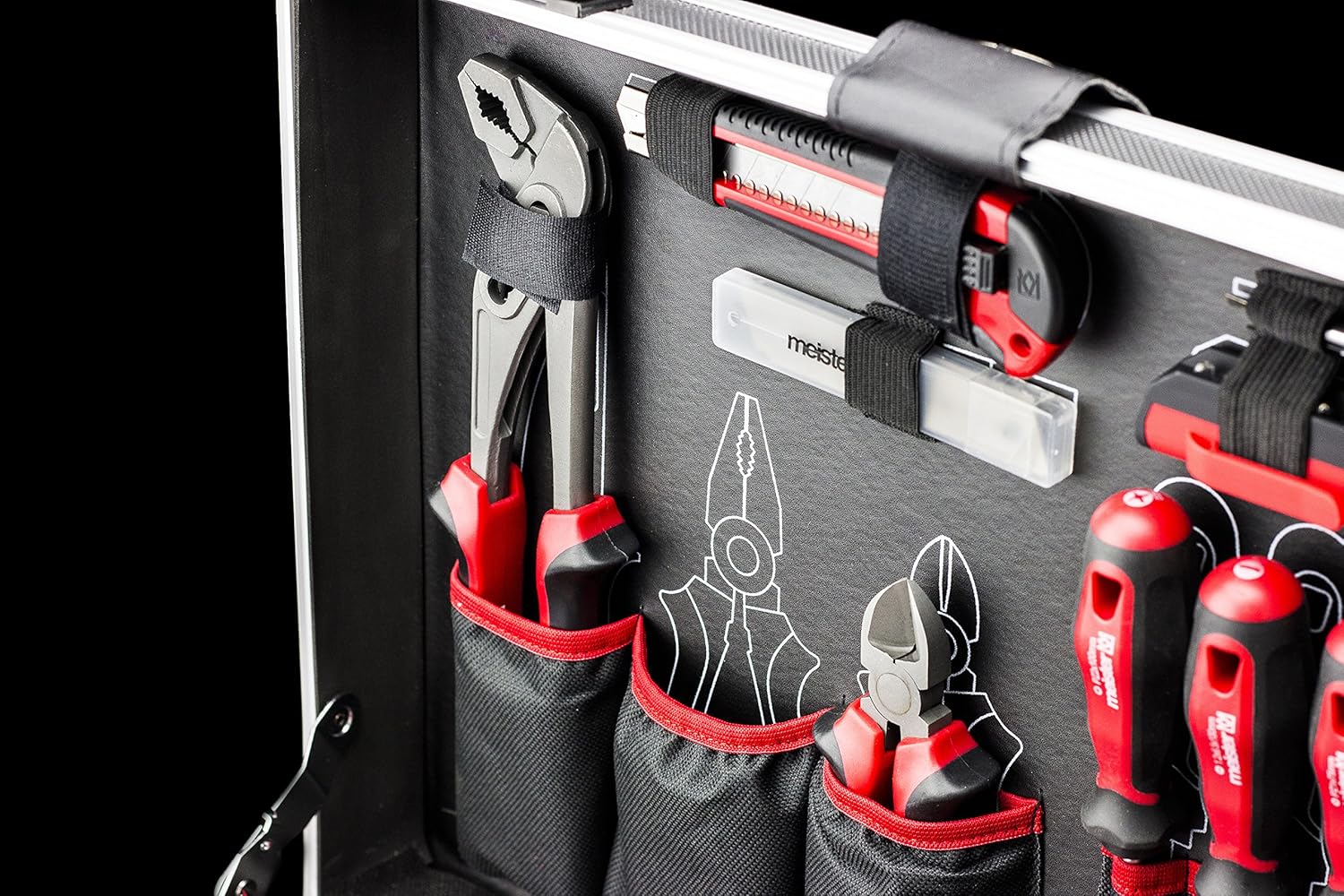 🔥 Angebote & Aktionen – Meister 8971490 109-Piece Tool Box, Solid Aluminium Case, Tool Set for the Home, Garage & Workshop, Professional, Filled Tool Box / Tool Chest / Complete Toolbox with Tools – Bild 4