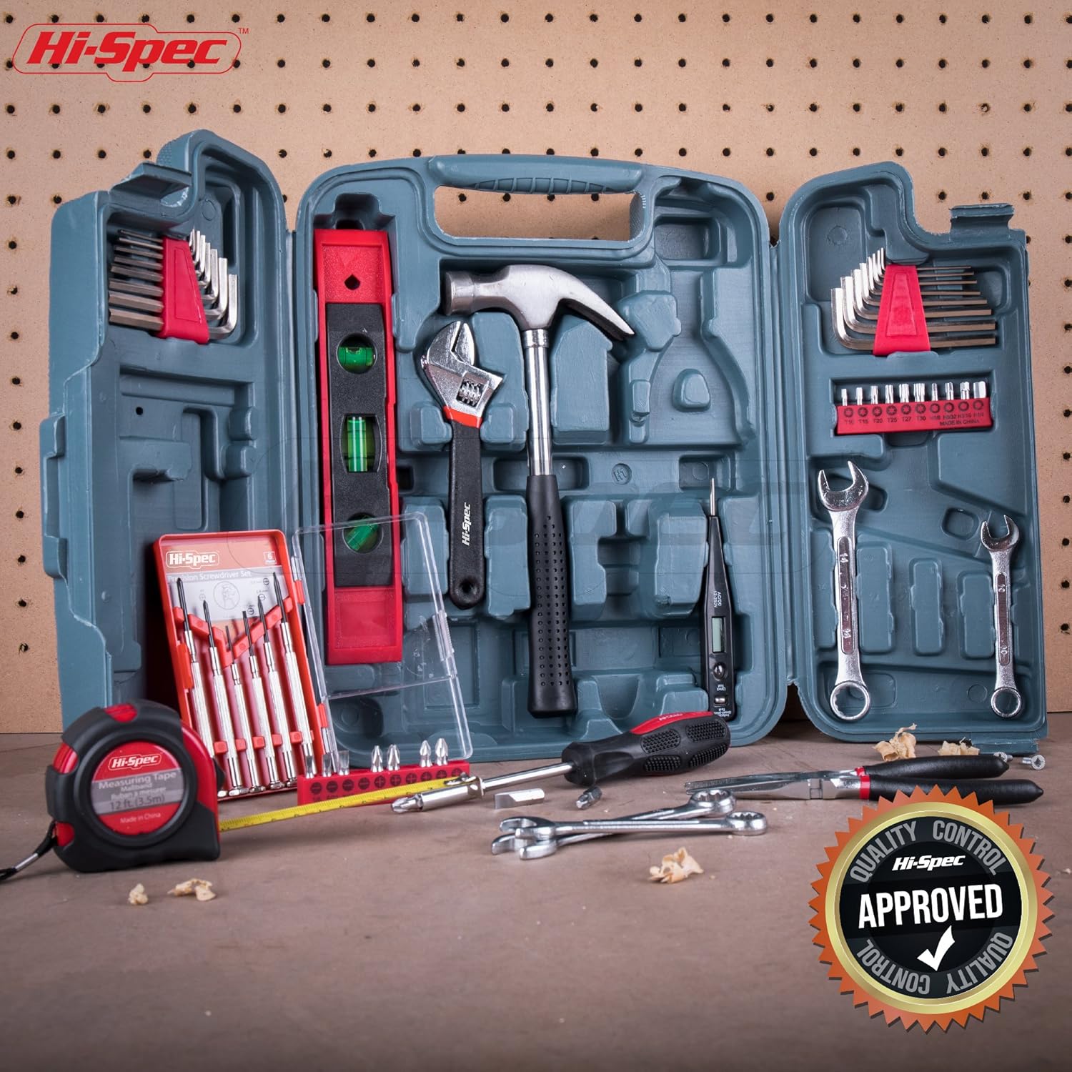 🔥 Angebote & Aktionen – Hi-Spec 53 Piece Household Tool Set, Filled Tool Box with Hammer and Screwdriver Set, Pliers, Spirit Level, Wrench and More Safely Stored in a Tool Box – Bild 7