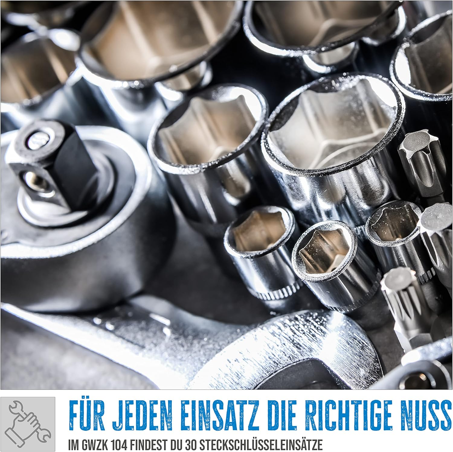 ⚒️ Bau & Montage – Güde 39002 GWZK 104 Werkzeugkoffer (104-teiliges Chrom-Vanadium-Stahl-Werkzeugset im praktischen Koffer) blau/schwarz – Bild 2