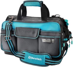 ⚡ Elektro & Technik – DURATECH Elektriker-Werkzeugtasche, wasserdicht, 43 cm, professionelle Werkzeugtasche mit breiter Öffnung und hohem Fassungsvermögen, 840D-Polyester, 32 Taschen, verstellbarer Riemen, Clip-Design, für Heimwerker