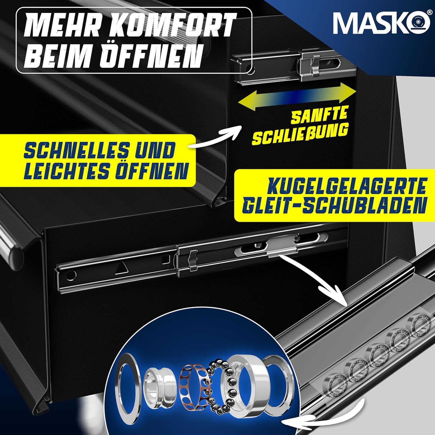 🔥 Angebote & Aktionen – Masko® Workshop Tool Trolley with 5 & 7 Compartments – Bild 3