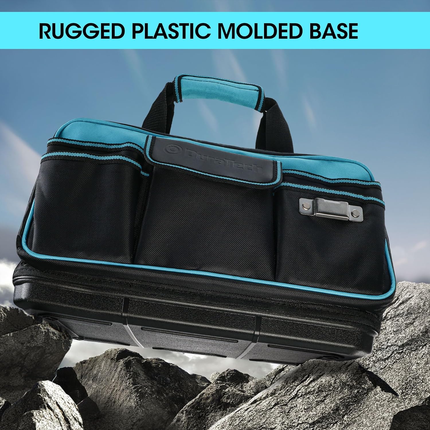 ⚡ Elektro & Technik – DURATECH Elektriker-Werkzeugtasche, wasserdicht, 43 cm, professionelle Werkzeugtasche mit breiter Öffnung und hohem Fassungsvermögen, 840D-Polyester, 32 Taschen, verstellbarer Riemen, Clip-Design, für Heimwerker – Bild 7
