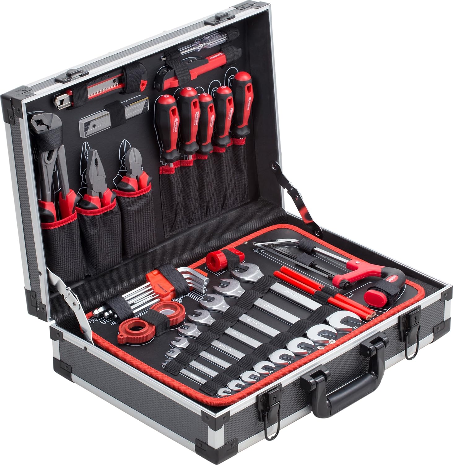 🔥 Angebote & Aktionen – Meister 8971490 109-Piece Tool Box, Solid Aluminium Case, Tool Set for the Home, Garage & Workshop, Professional, Filled Tool Box / Tool Chest / Complete Toolbox with Tools – Bild 2