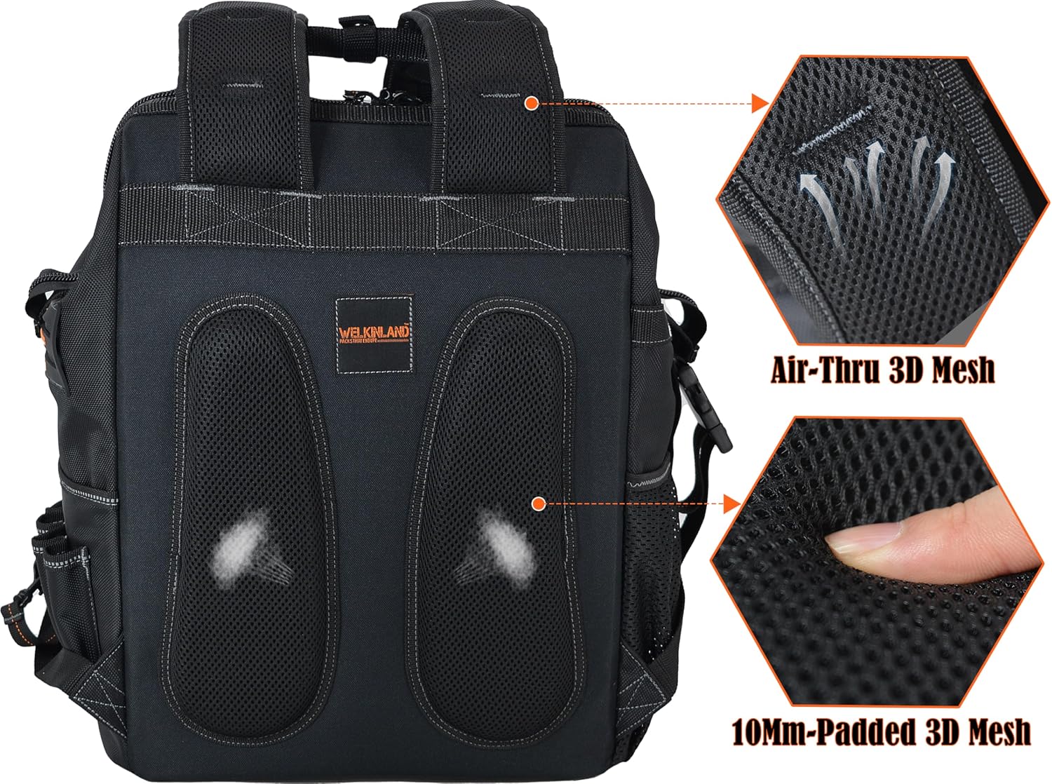 ⚡ Elektro & Technik – WELKINLAND Werkzeugrucksack mit 55 Taschen, Werkzeugtasche, Werkzeugtasche, Werkzeugrucksack, Elektriker-Rucksack, Werkzeugrucksack, Werkzeugrucksack, robust – Bild 3