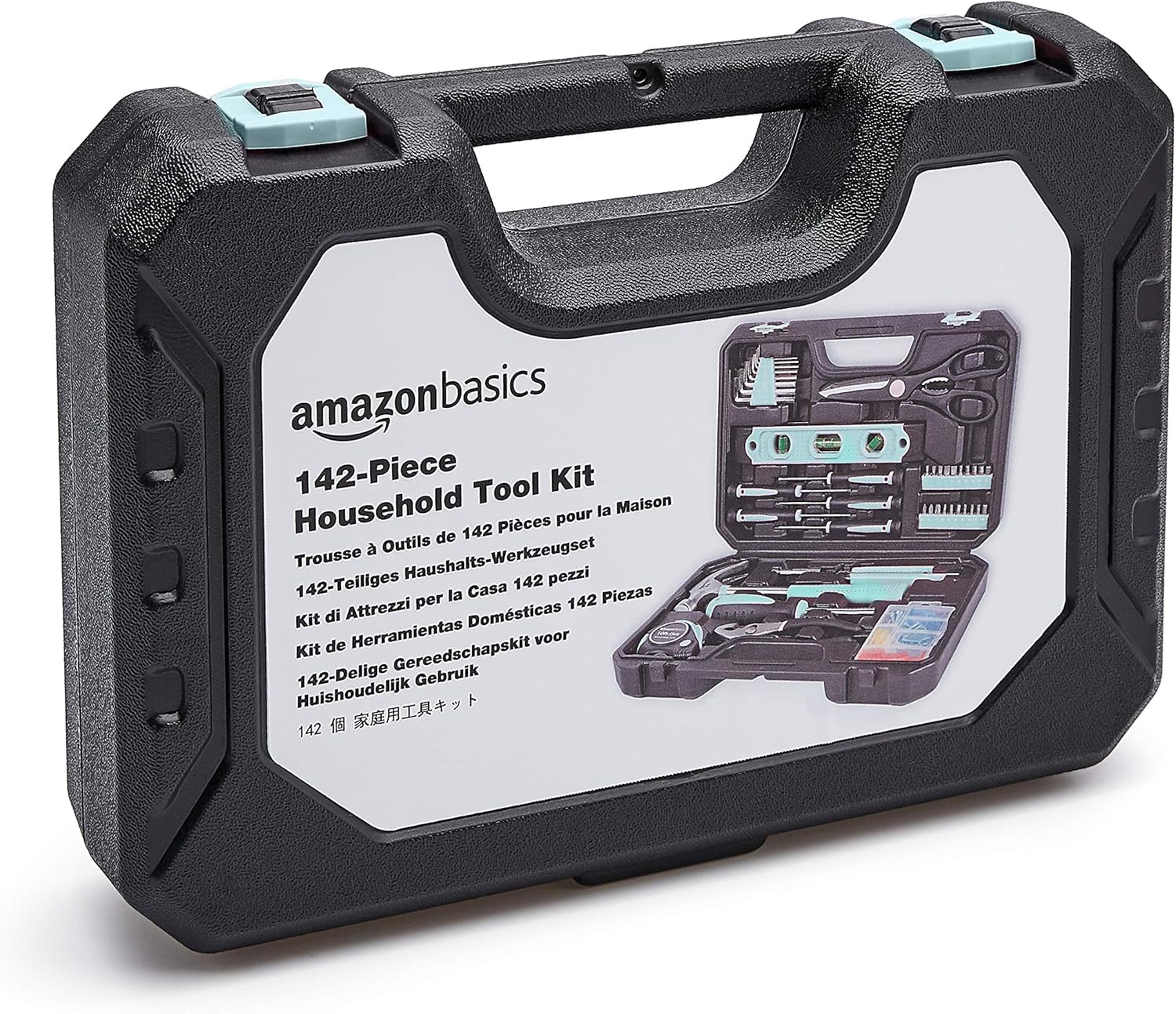 🚗 KFZ & Werkstatt – Amazon Basics 142 Piece Turquoise Household Tool Set with Tool Box 34 x 23.5 x 7.5 cm – Bild 6
