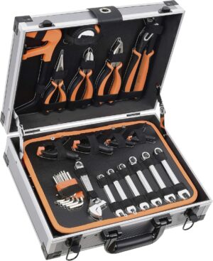 🔥 Angebote & Aktionen – Boxer Filled Tool Box 107 Pieces - Toolbox with Pliers, Screwdrivers, Socket Wrenches & Hammer - Sturdy Aluminium Tool Box Filled