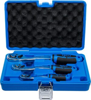 🚗 KFZ & Werkstatt – BGS 621 | Reversible Ratchet Set | 3 Pieces | Fine-toothed | 6.3 mm (1/4 inch) - 10 mm (3/8 inch) - 12.5 mm (1/2 inch) | Ratchet