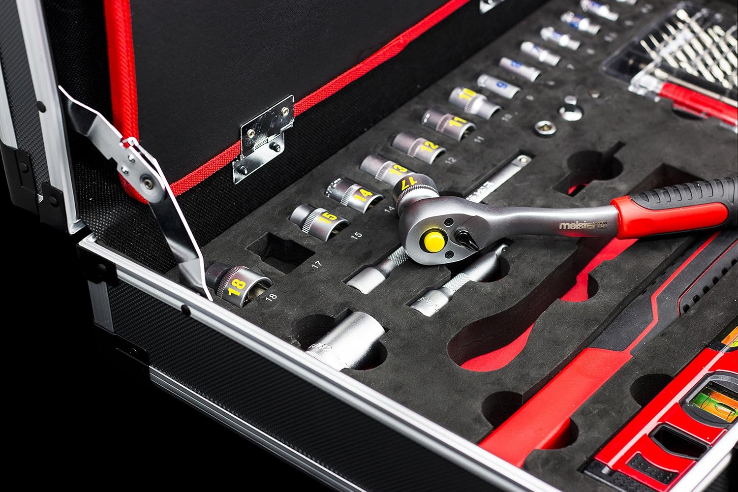 🔥 Angebote & Aktionen – Meister 8971490 109-Piece Tool Box, Solid Aluminium Case, Tool Set for the Home, Garage & Workshop, Professional, Filled Tool Box / Tool Chest / Complete Toolbox with Tools – Bild 7