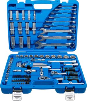 🚗 KFZ & Werkstatt – BGS 2289 Socket Set Hexagonal 1/4"-3/8" 92-Pieces, Silver/Blue