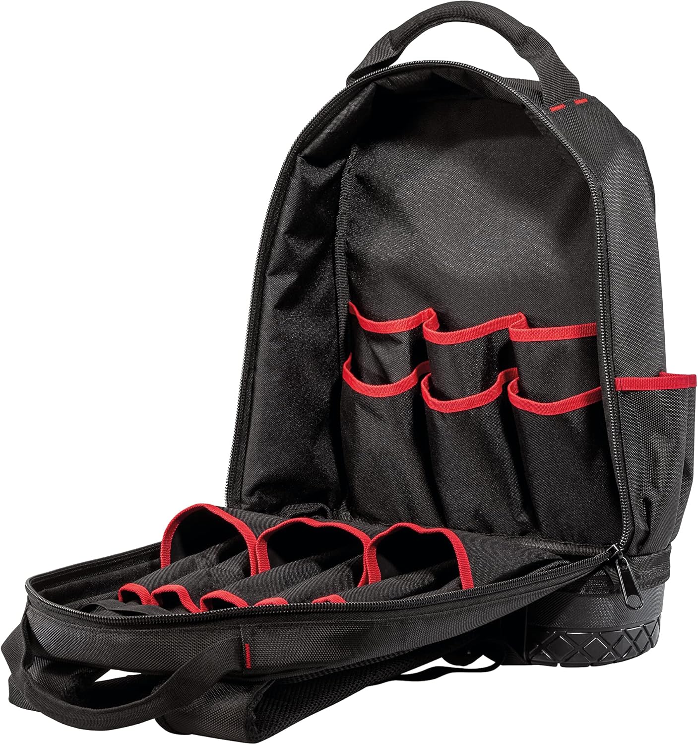 ⚡ Elektro & Technik – PARAT Basic Rucksack, Werkzeugrucksack 23 L für Elektriker, robuster Nylonrucksack, Werkzeugrucksack mit 15 Fächern und 6 Gummischlaufen, Elektrikerrucksack mit verstärktem Boden – Bild 3