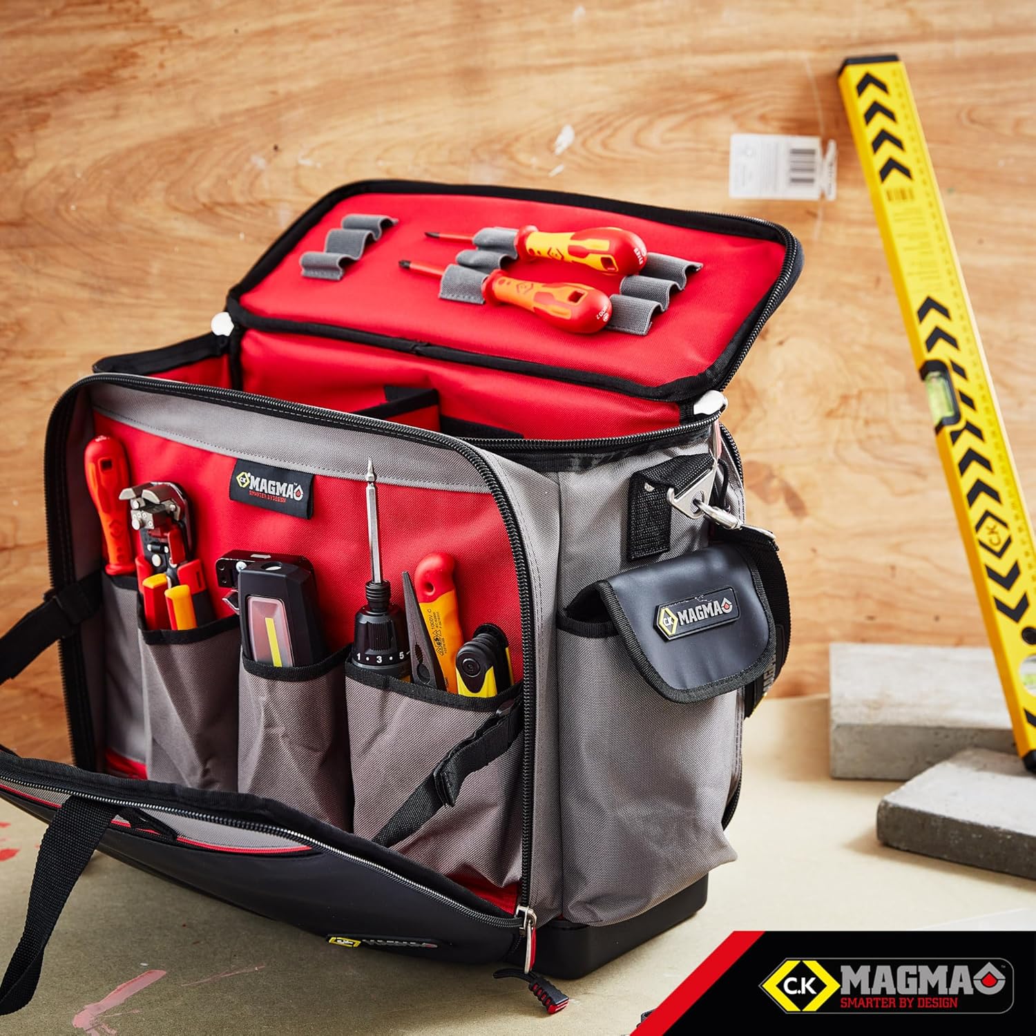 ⚒️ Bau & Montage – CK Magma MA2639 Techniker-MAX-Werkzeugkoffer, Schwarz/Grau/Rot – Bild 2