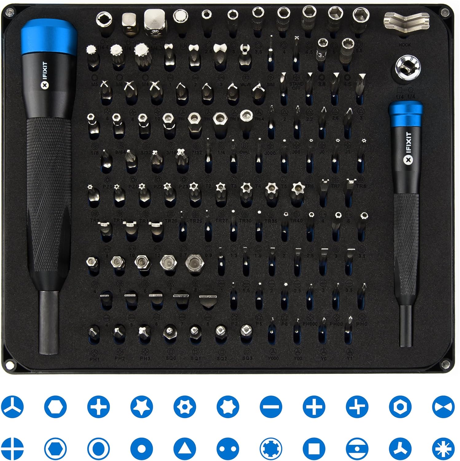 ⚡ Elektro & Technik – iFixit Manta Precision Bit Set, Precision Bit Set with 2 Screwdrivers & 112 Bits: Mini bits (4 mm) for electronics and 1/4 inch standard bits – Bild 5