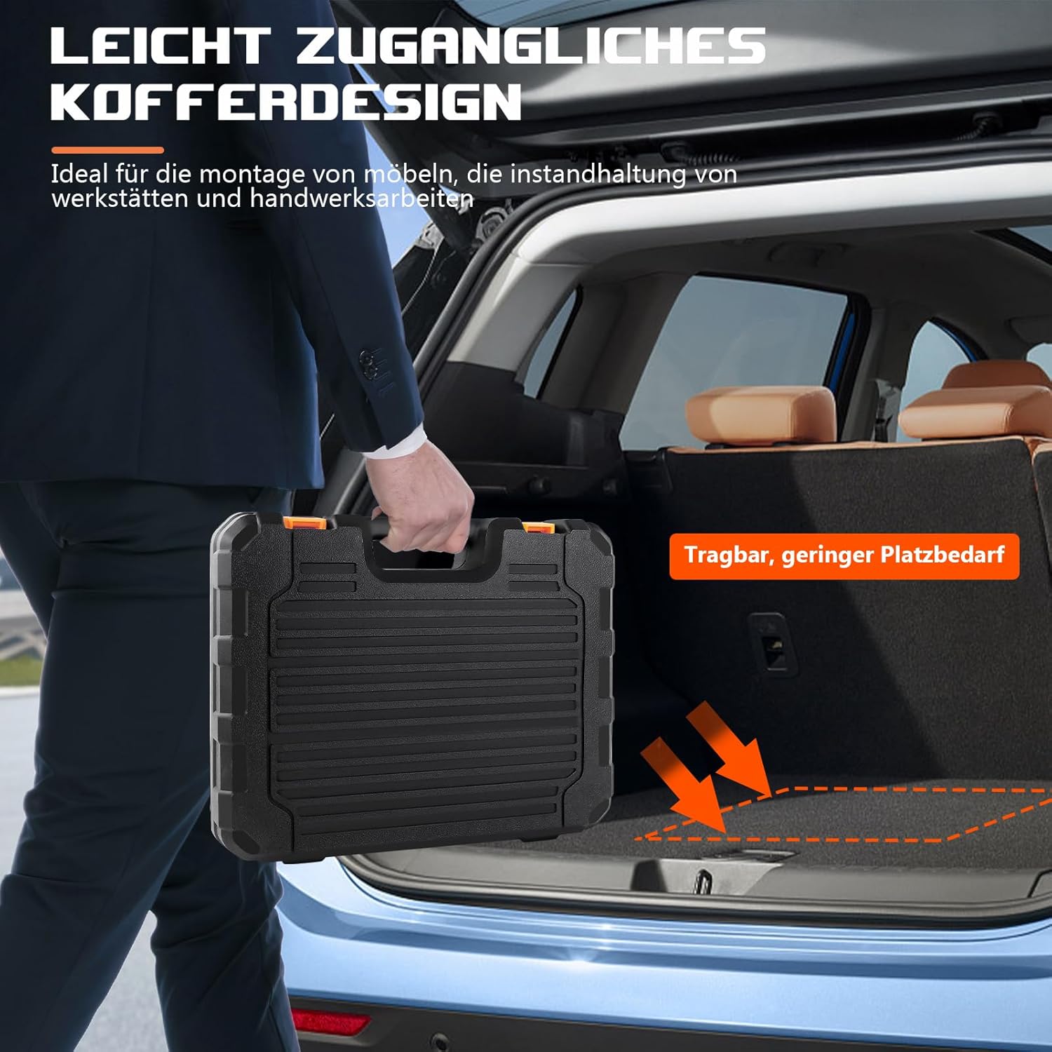 🚗 KFZ & Werkstatt – Filled Tool Box, Tool Set, Household Tool Box, Car Precision Mechanic Tool Set for Men and Women – Bild 5