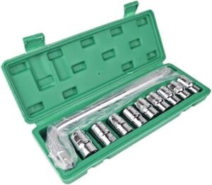 ⚡ Elektro & Technik – 10-teiliges elektrisches Steckschlüssel-Set, 1,27 cm (1/2 Zoll) Antrieb, Hartstahl, Auto-Reparatur-Werkzeug-Set mit Booster-Hebel für den Automobil- und Mechanikeinsatz (8–17 mm, 10 Stück)
